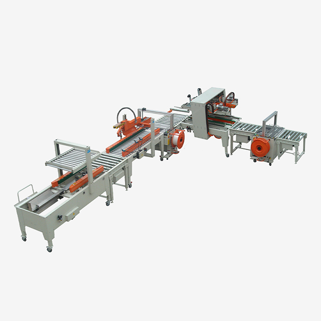 Automatic Carton Sealing Strapping Packaging Line XFK-7