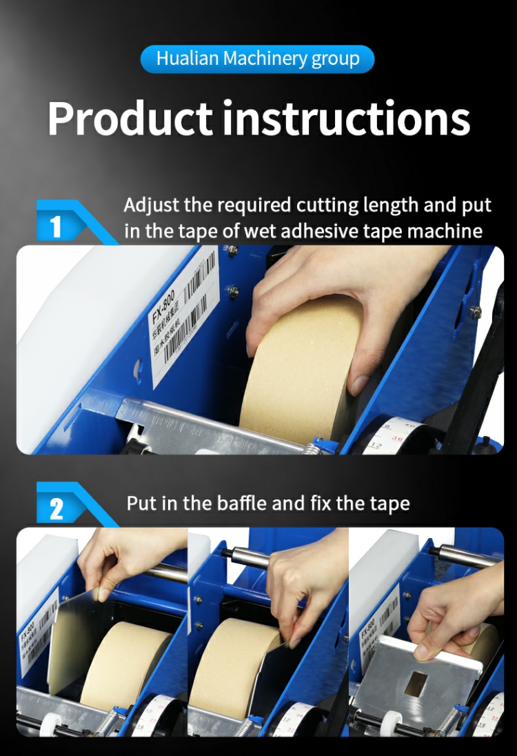 Manual Water Activated Gum Kraft Paper Tape Dispenser FX800 from China