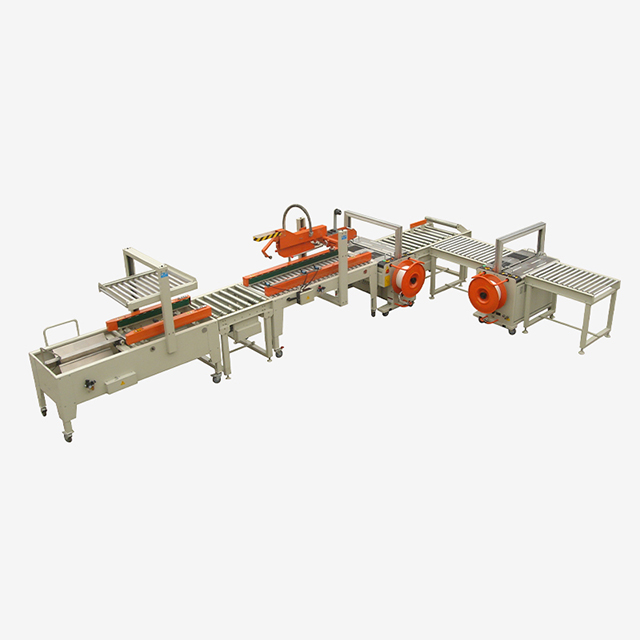 Auto Flap Folding Carton Box Packaging Equipment with Sealing and Strapping XFK-3